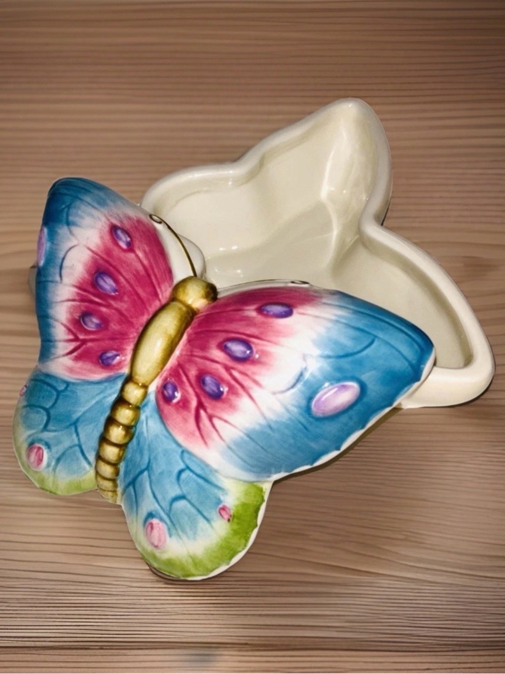 Primavera Franciscan Butterfly Box With Lid Ceramic Trinket Box Jewelry Holder